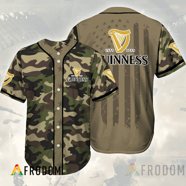 CamouflageGreenBrown GuinnessBaseball Jersey HU