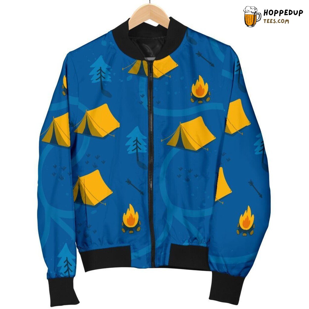 Camper’s Outdoor Adventure Men’s Bomber Jacket Nature Escape Design Display Camper’s Outdoor Adventure Men’s Bomber Jacket Nature Escape Design Display