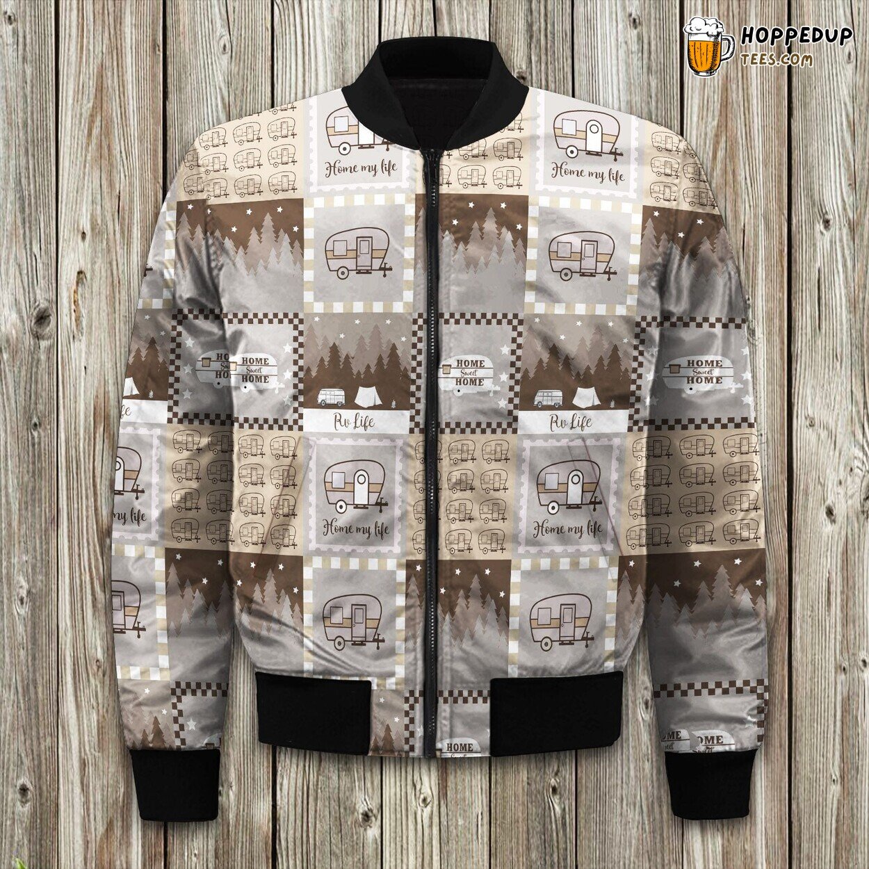 Camping Adventure Theme Winter Bomber Jacket Wilderness Wanderlust Embodied