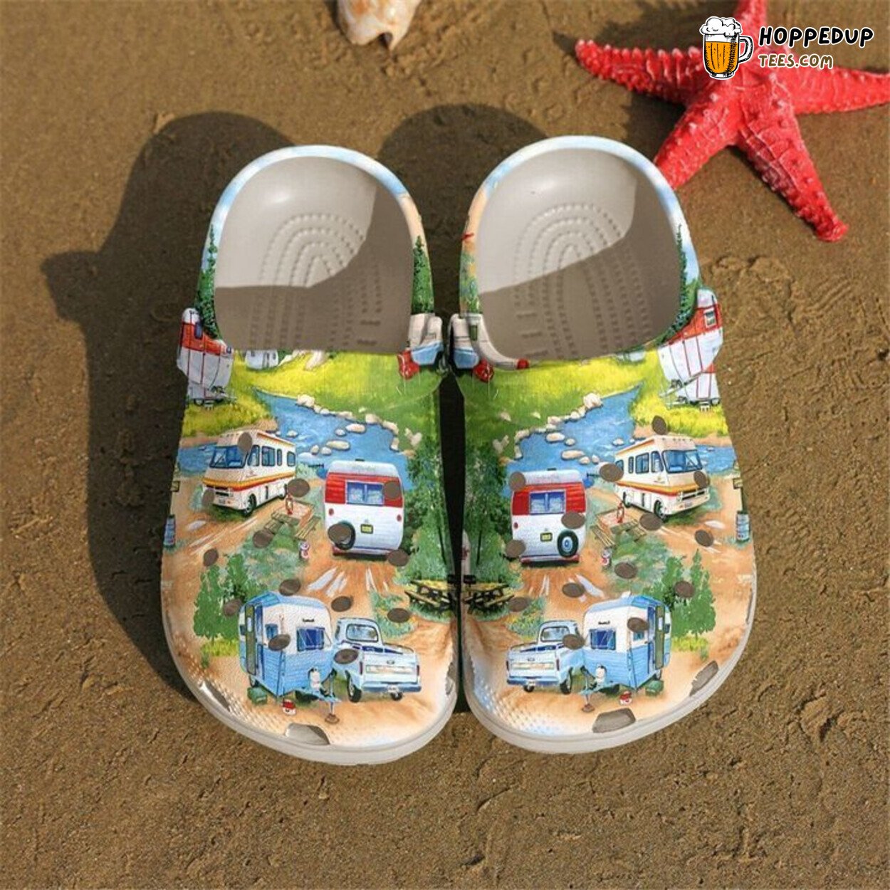 Camping At Campsite Theme Clog Shoes Outdoor Adventure Lovers Gift