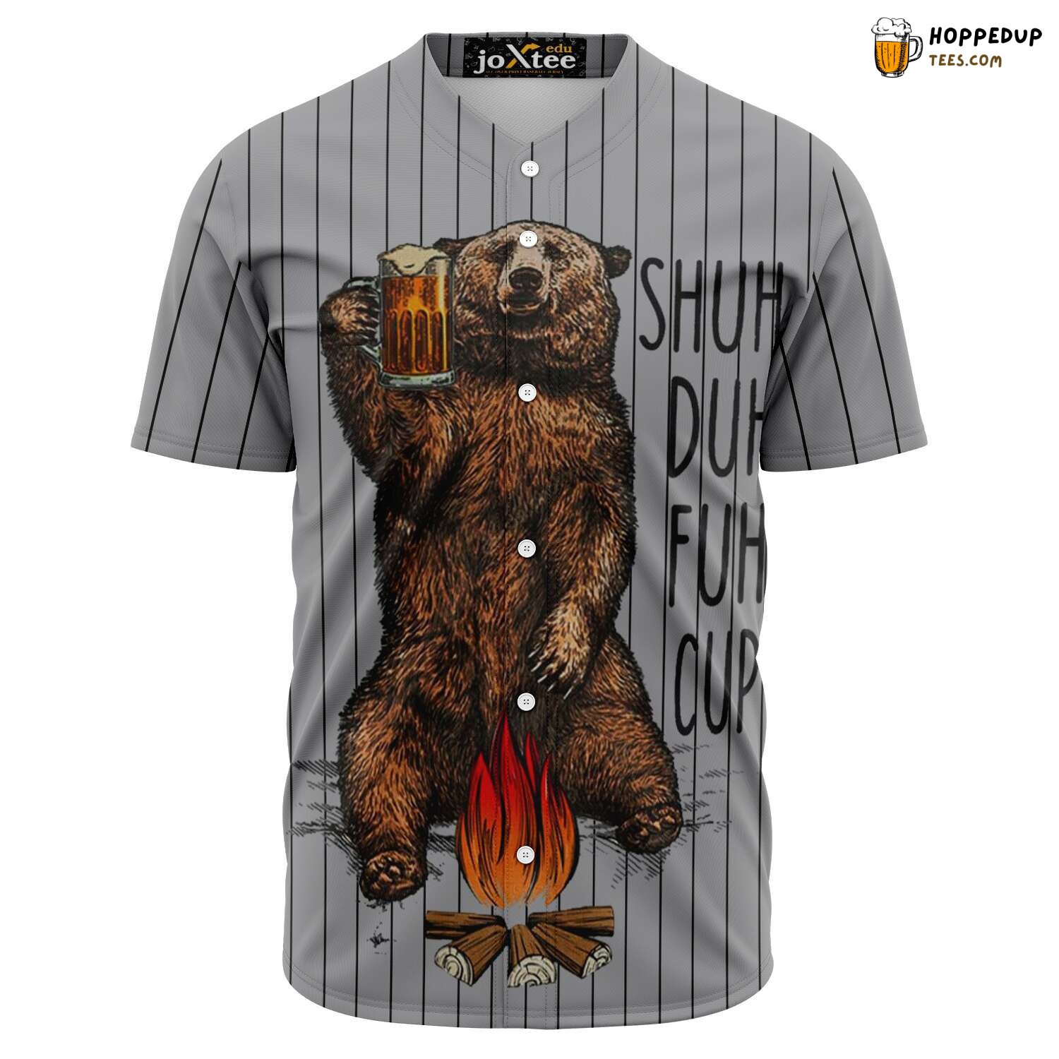 Camping Bear Beer Baseball Tee Jersey Shirt Printed 3D