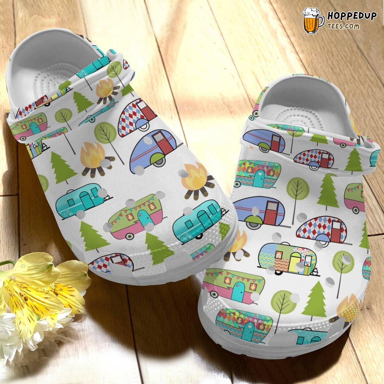 Camping Bus Camper Van Car Cartoon Custom Shoe Unique Birthday Gift