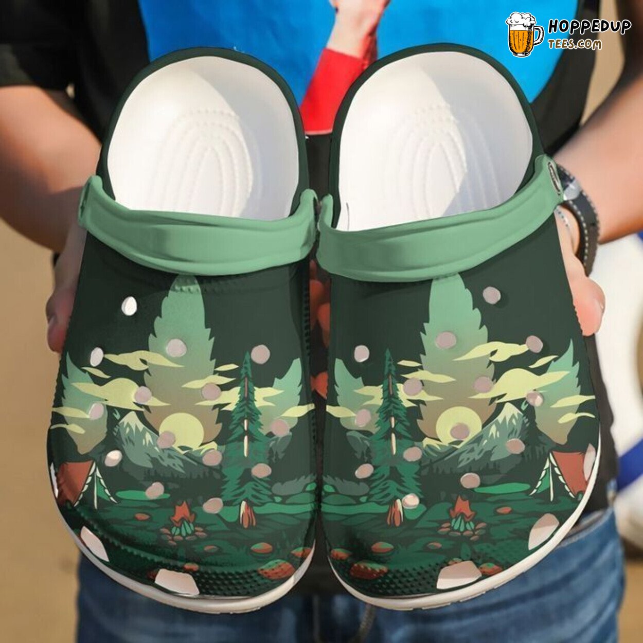 Camping Camp Life Themed Classic Comfortable Clogs Shoes Outdoor Inspired