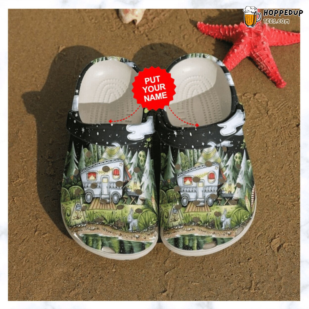 Camping Camper In The Night Themed Best Gifts Clog Shoes Unique