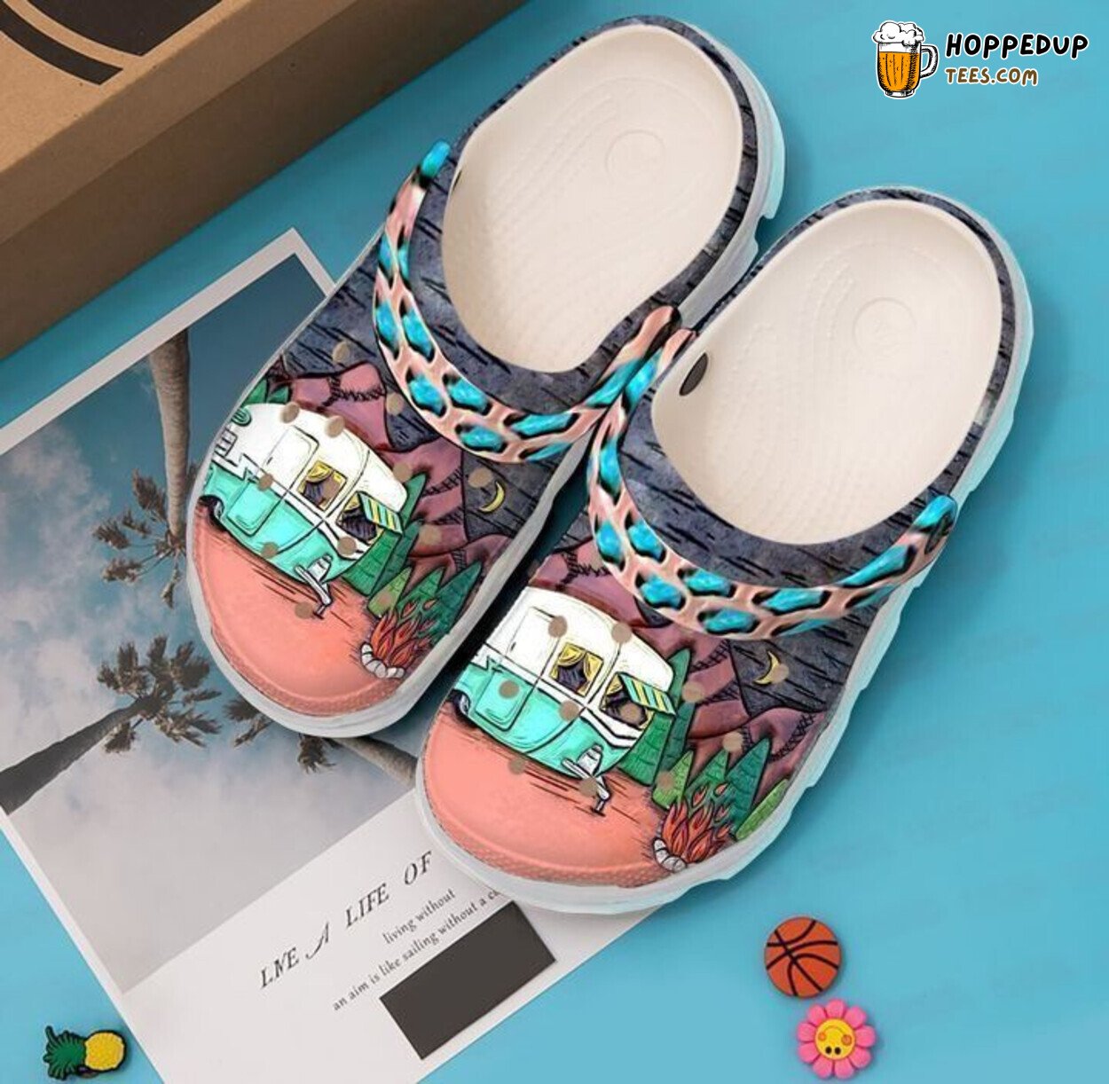 Camping Camper Theme Comfortable Outdoor Adventure Clogs Footwear