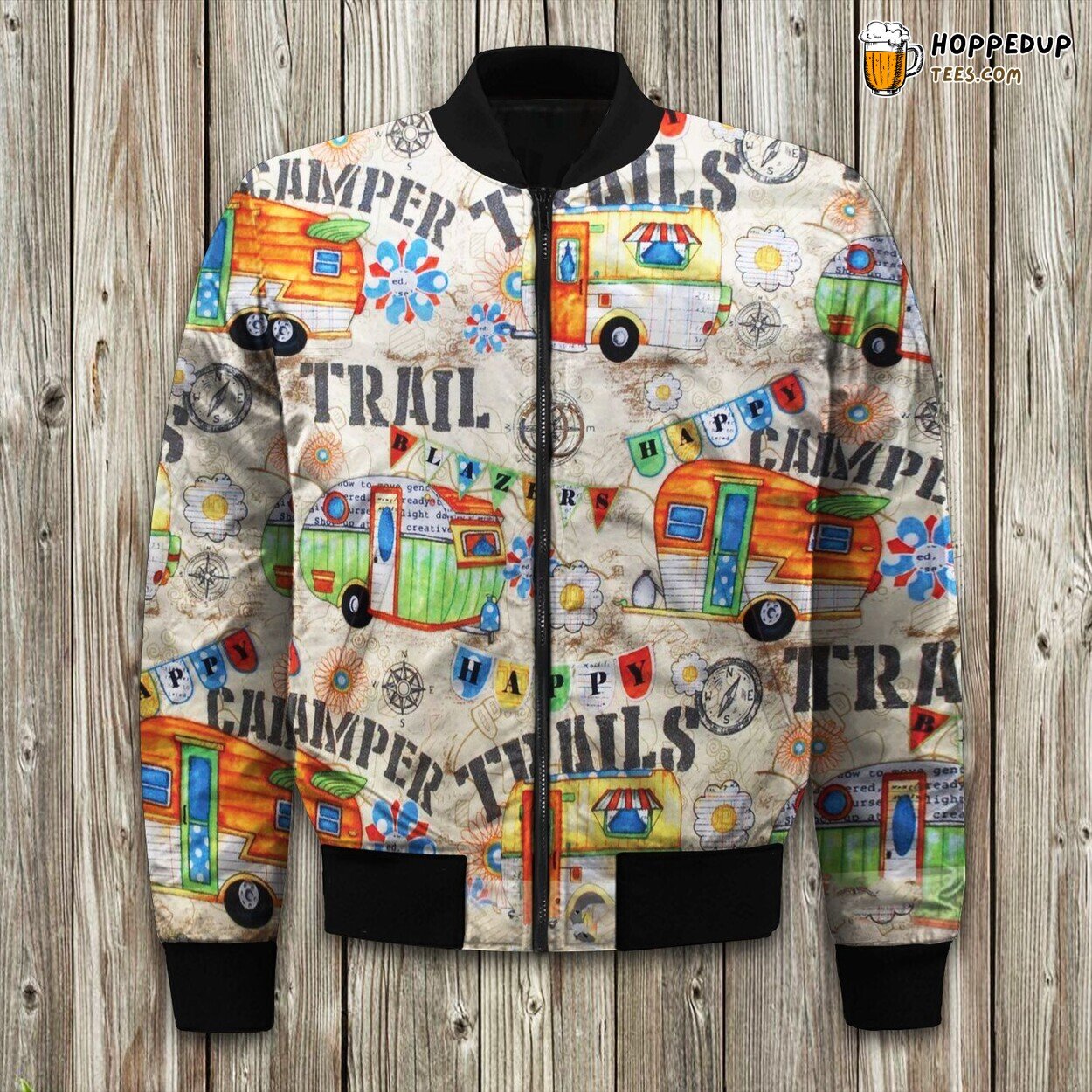 Camping Camper Trail Bomber Jacket