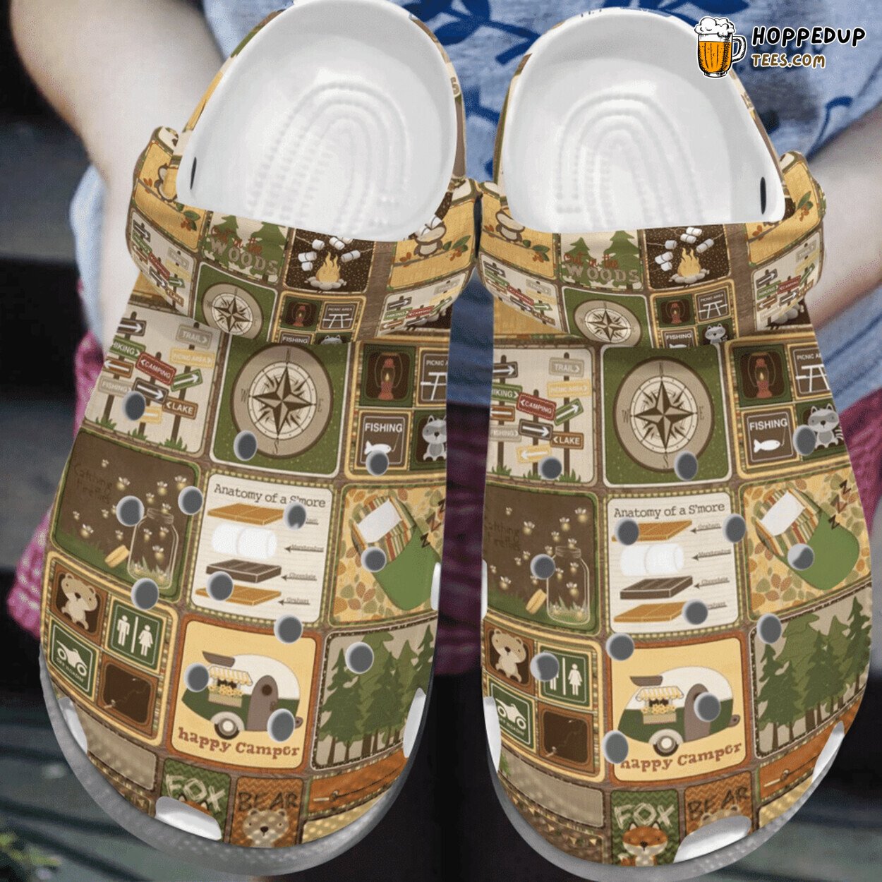 Camping Compass Theme Lover Gift Comfortable Rubber Clog Shoes