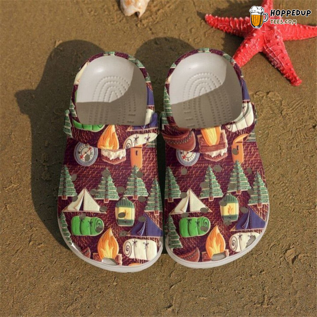 Camping Cookies Classic Themed Comfortable Unique Design Clog Shoes