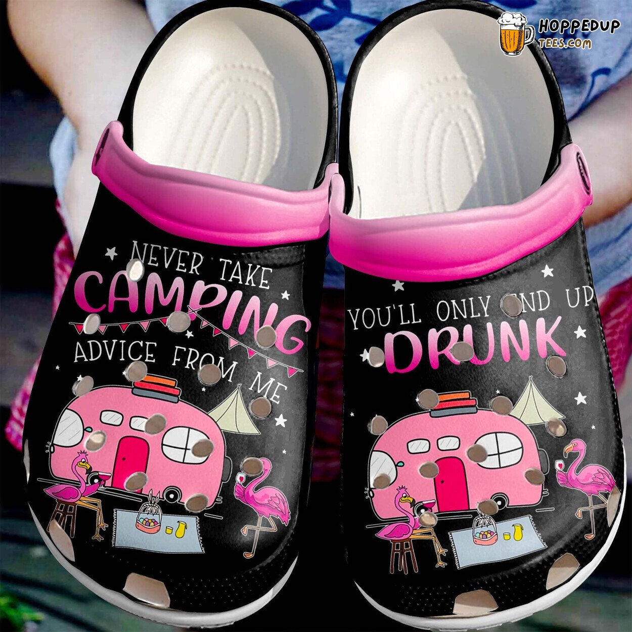 Camping Drunk Flamingo Custom Birthday Gift Shoes Women Girls Unique