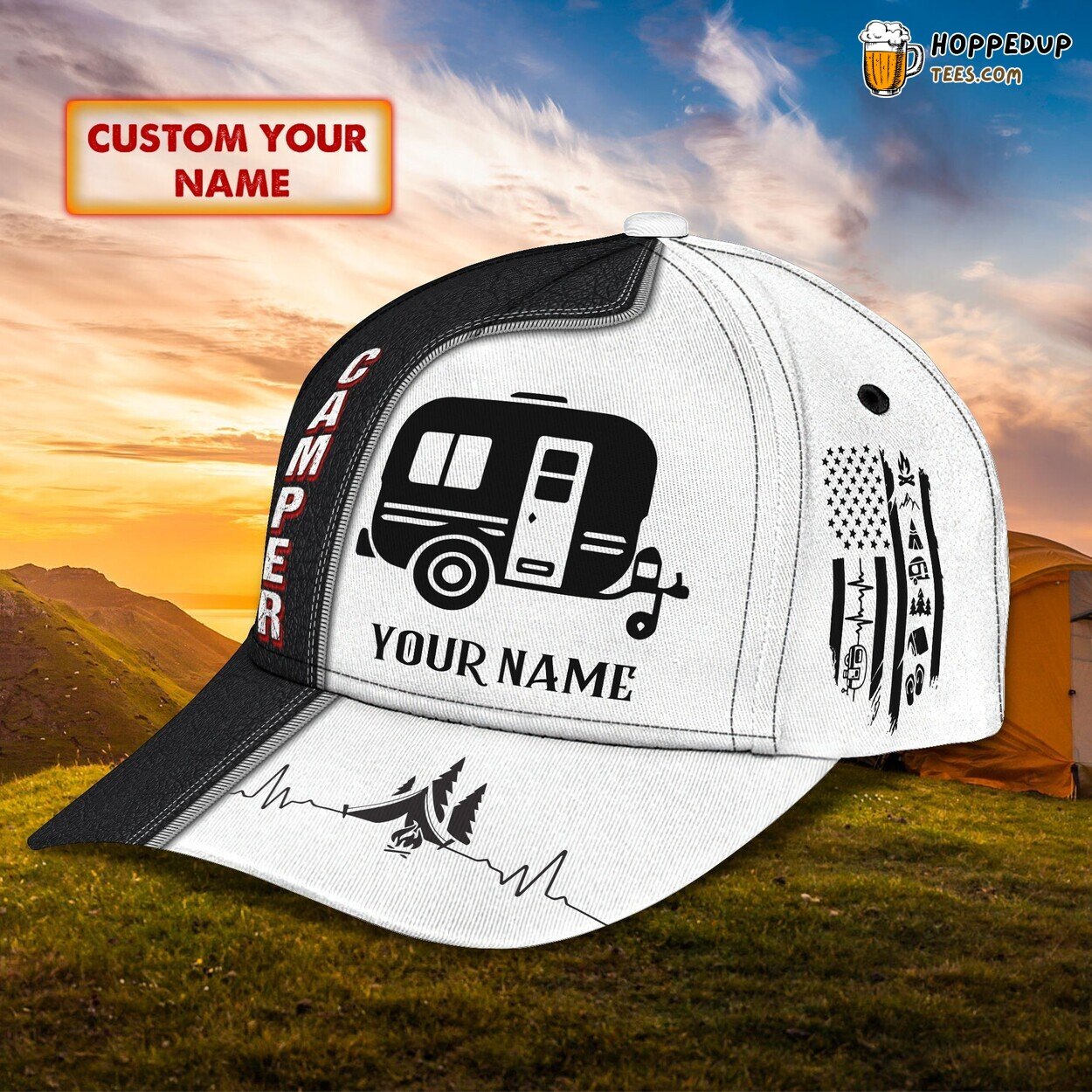Camping Edition Classic 3D Cap Personalized Name Unique Premium Design