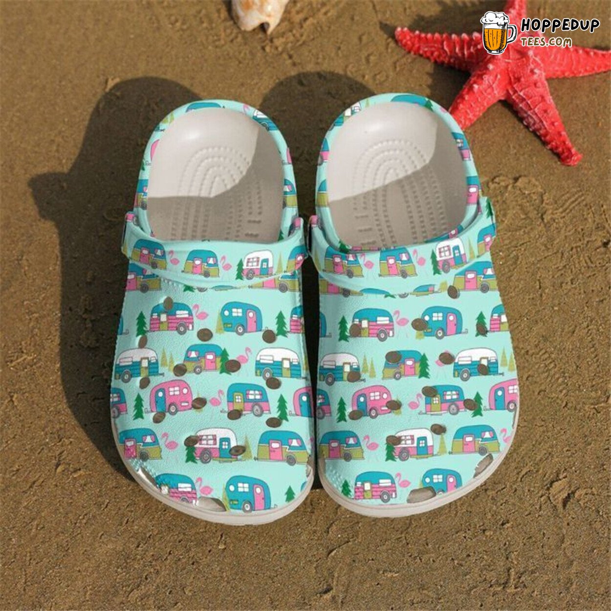 Camping Flamingo Themed Outdoor Adventure Comfortable Clog Shoes Design