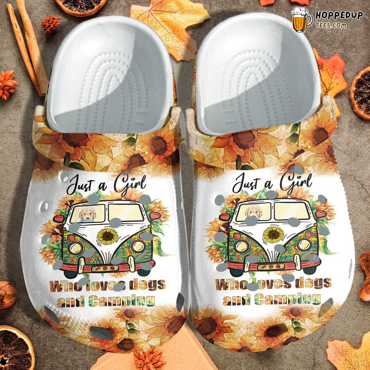 Camping Girl Love Dog Sunflower Kind Daughter Gift Comfortable Clogs