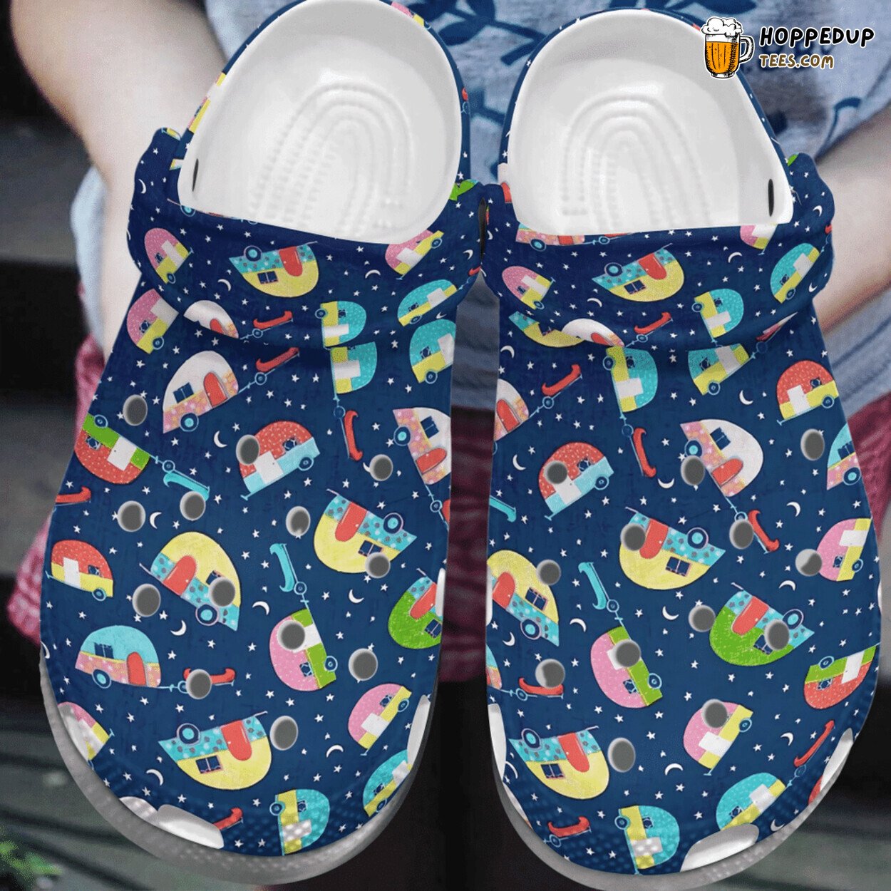 Camping In Night Love Adventure Themed Rubber Clog Shoes Comfort Wear