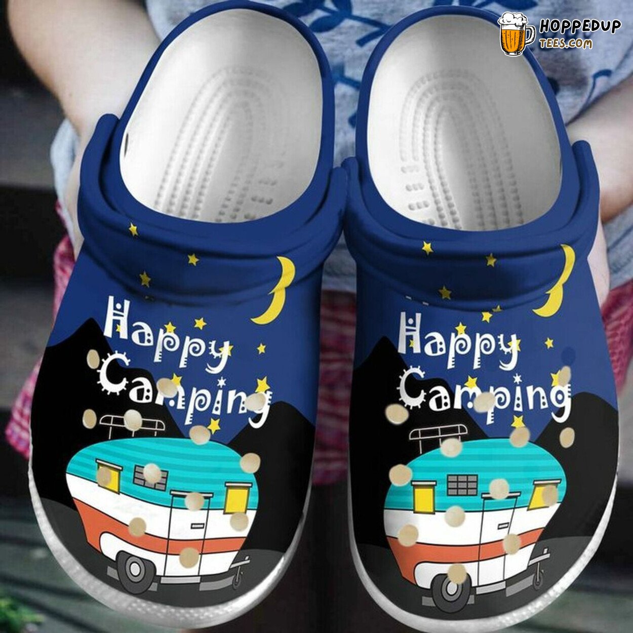 Camping In The Weekend Sky Night Gift Comfortable Rubber Clogs
