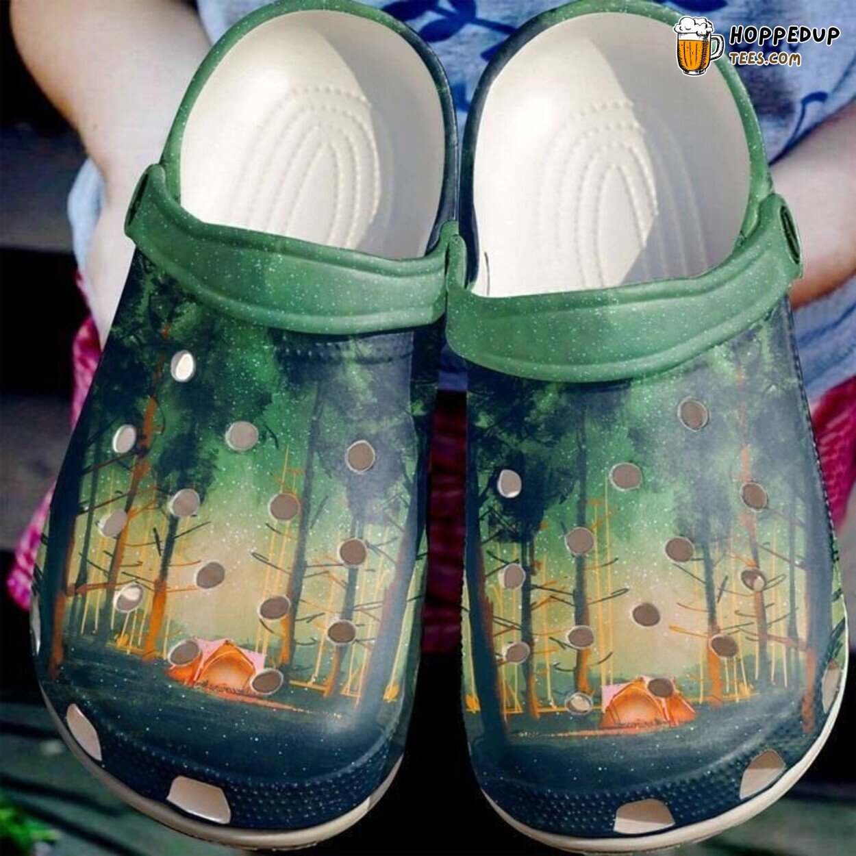 Camping In The Woods Themed Comfortable Unique Rubber Clog Footwear