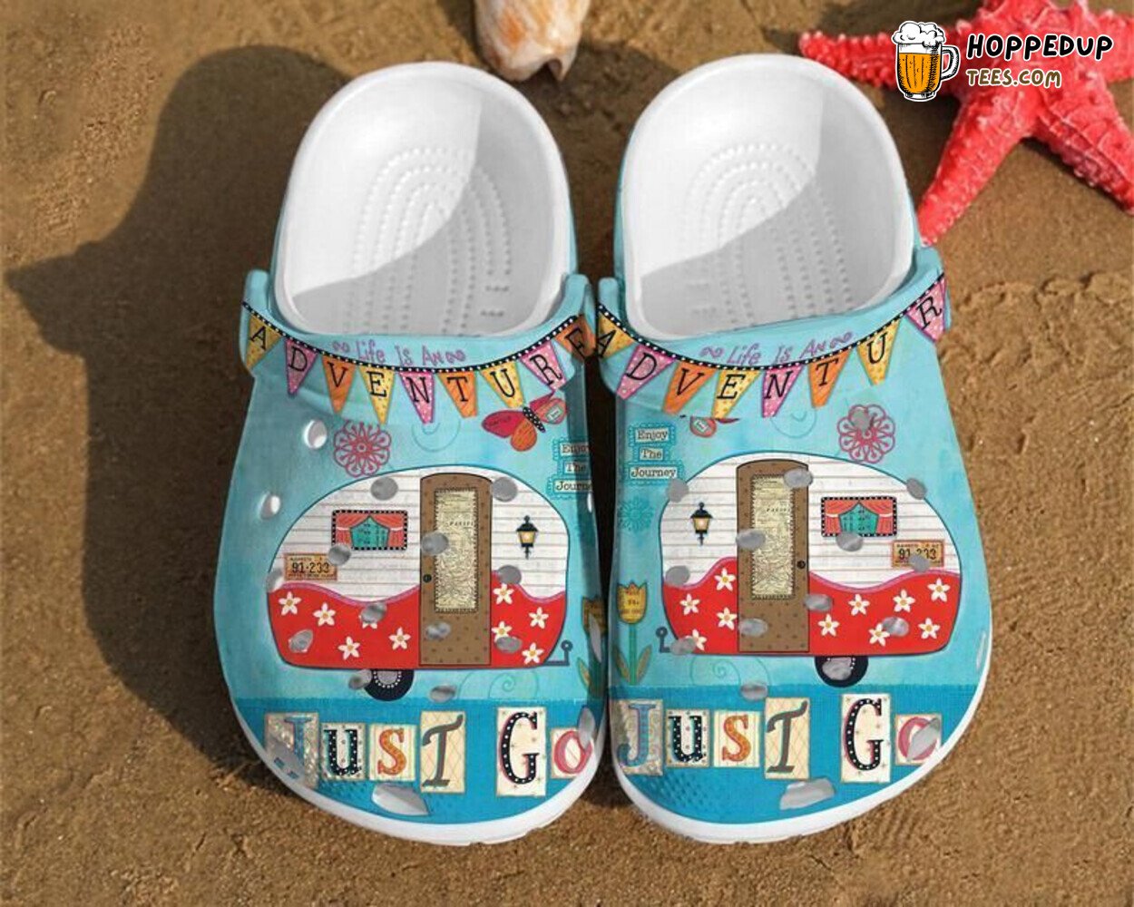Camping Just Go Summer Happy Camper Comfortable Rubber Clogs