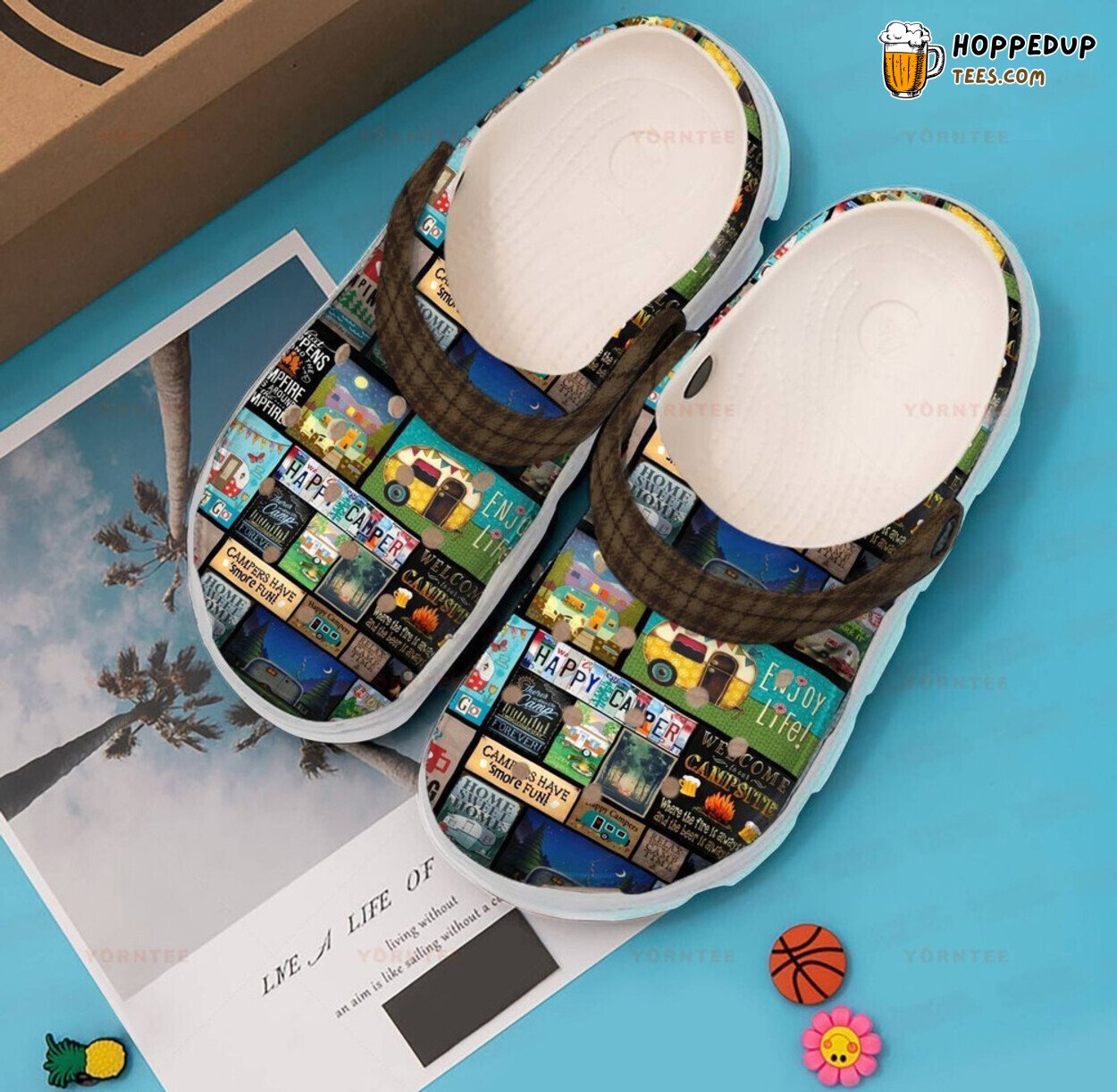 Camping Just Go Themed Rubber Clog Shoes Comfy Outdoor Lover Gift