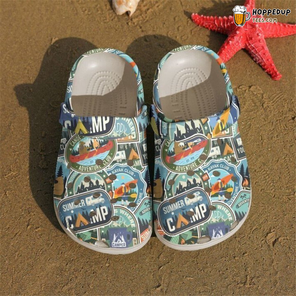 Camping Label Themed Classic Comfortable Unique Clogs Shoes Design