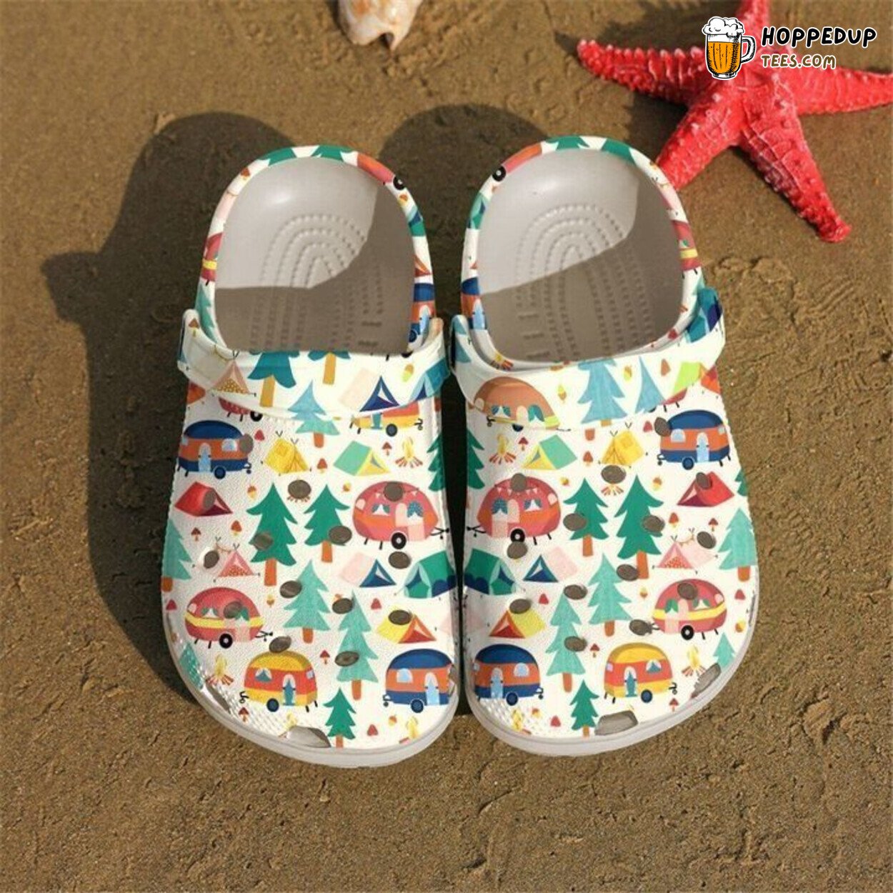 Camping Lets Go Classic Comfortable Unique Theme Clogs Shoes
