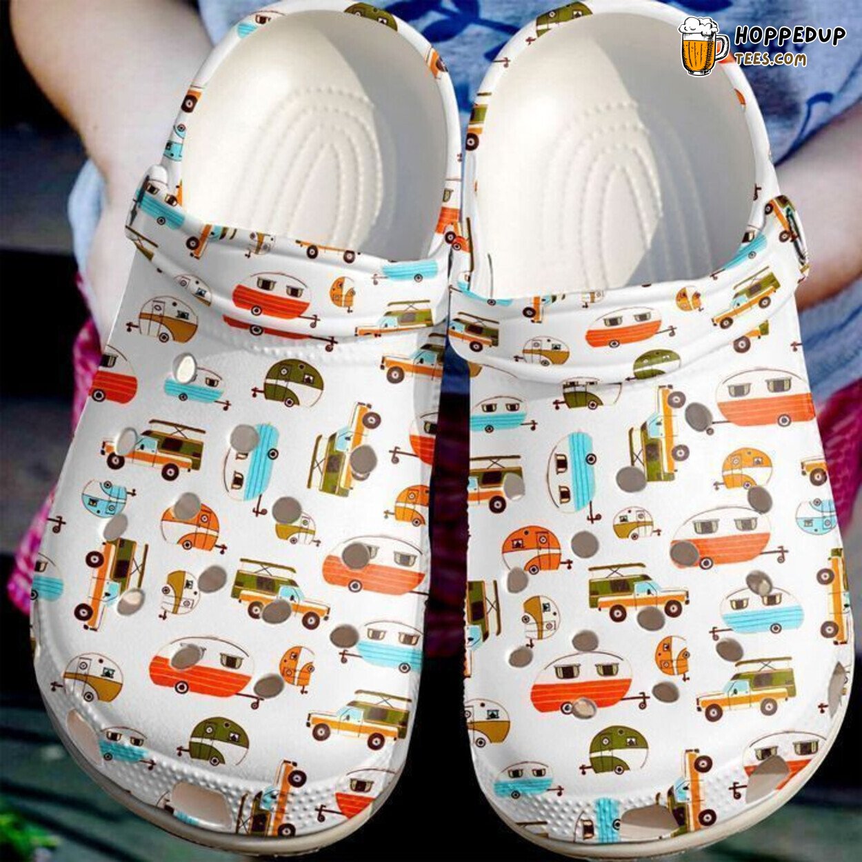 Camping Lets Go Themed Comfortable Clog Shoes Unique Outdoor Adventure Gift