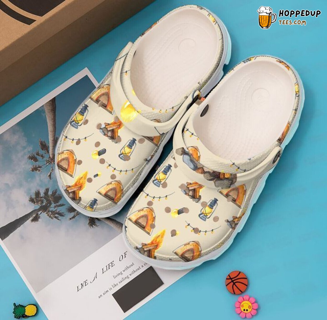 Camping Light Pattern Themed Classic Comfortable Unique Clogs Shoes
