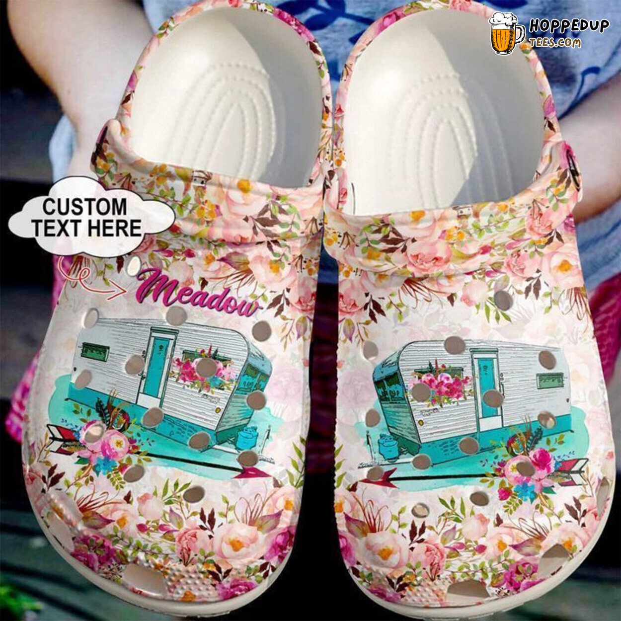 Camping Personalized Happy Camper Themed Comfortable Clogs Shoes