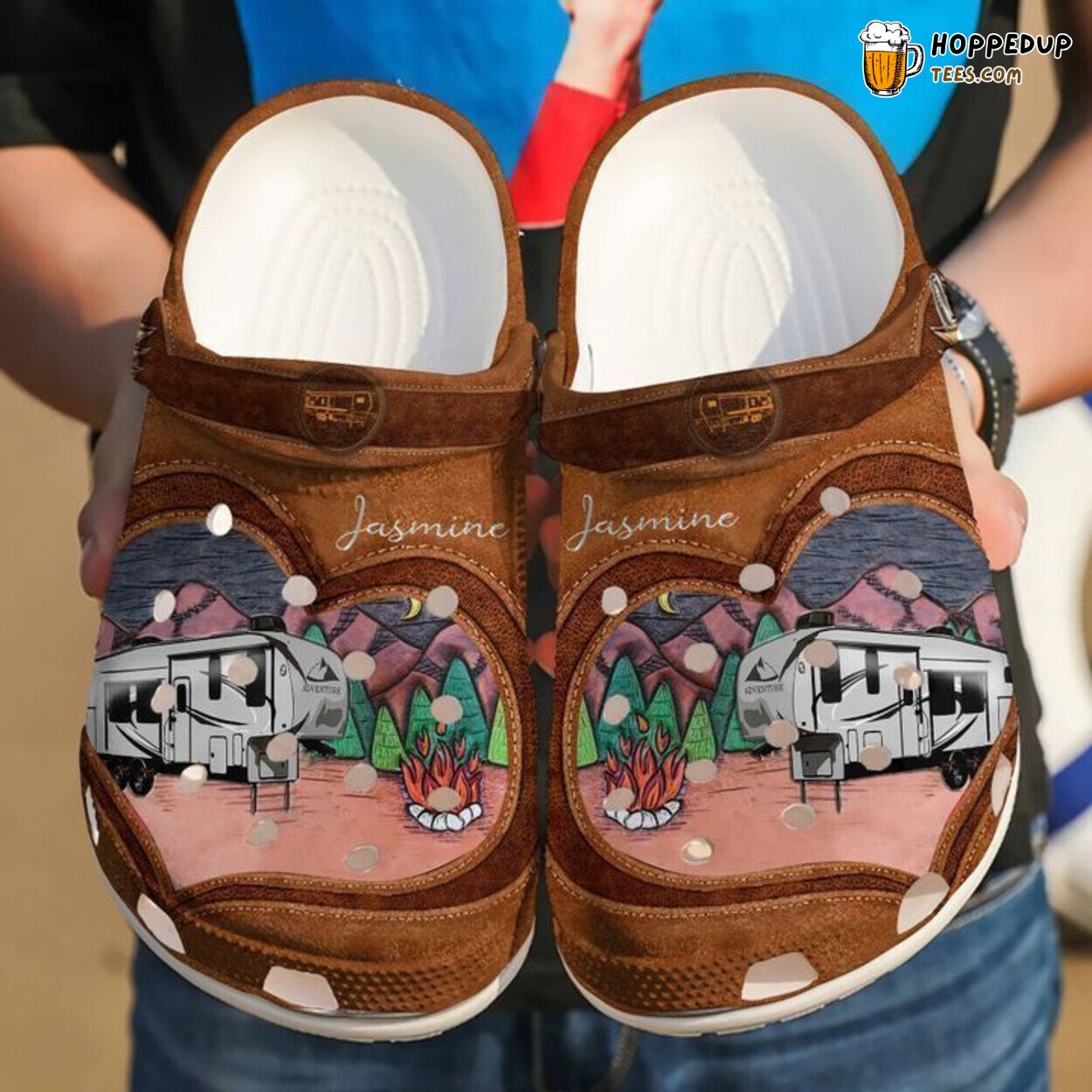 Camping Personalized Love Theme Comfortable Outdoor Adventure Clogs