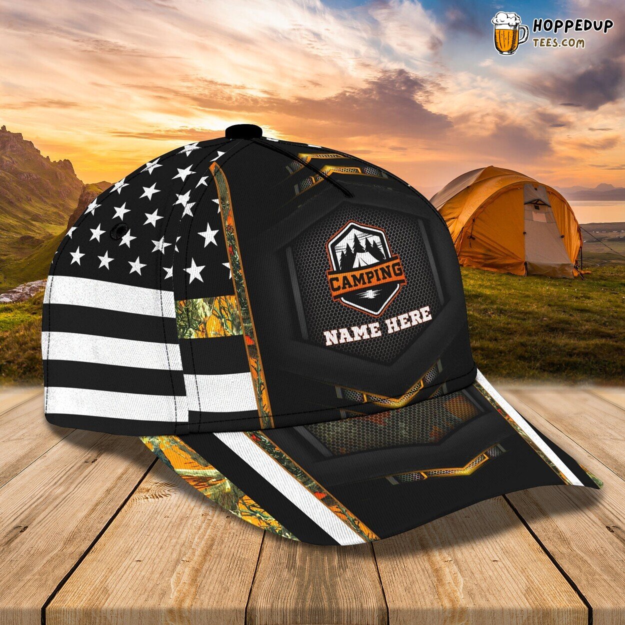 Camping Personalized Name Classic 3D Cap Unique Premium Edition Series Look
