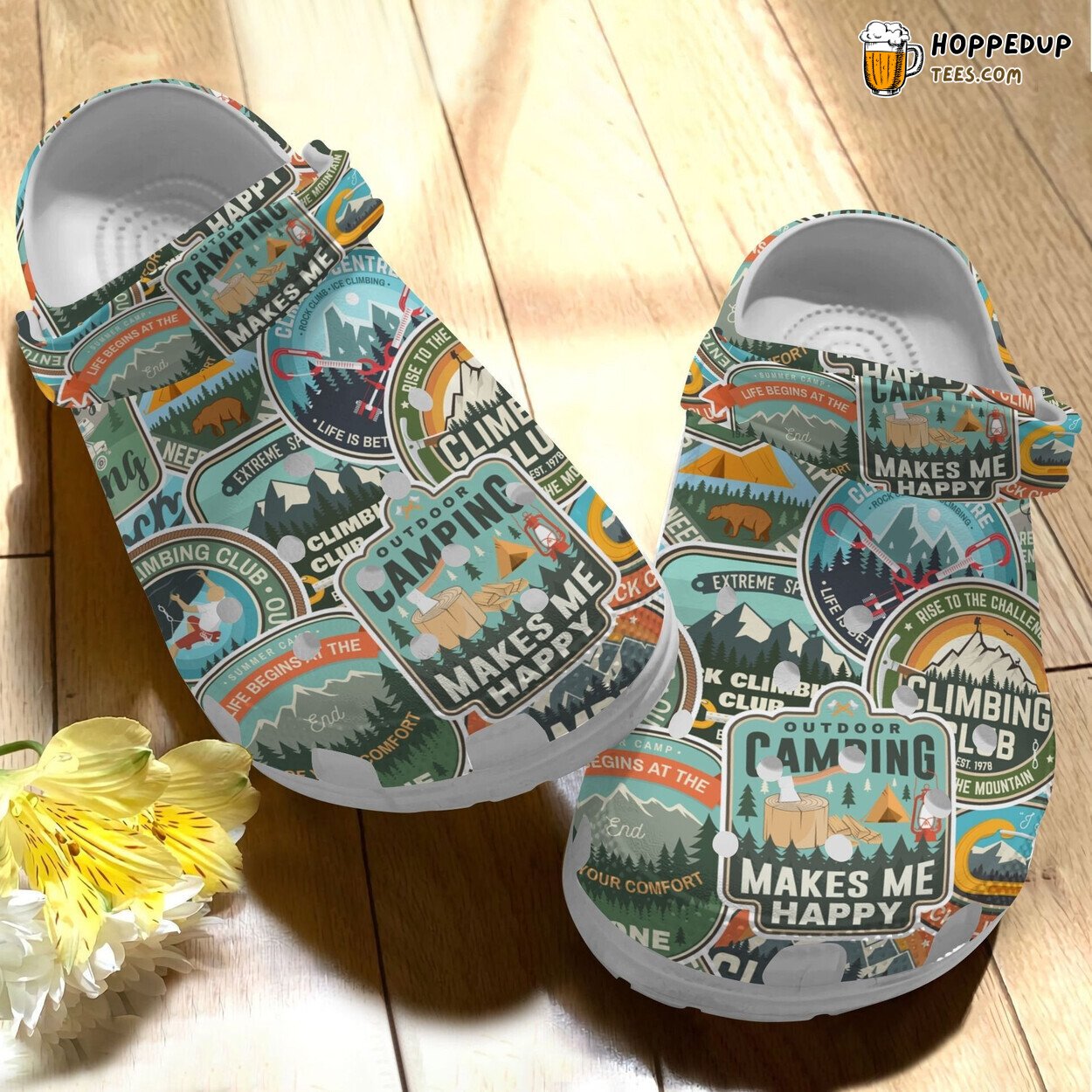 Camping Tag Outdoor Makes Me Happy Birthday Gift Durable Clogs