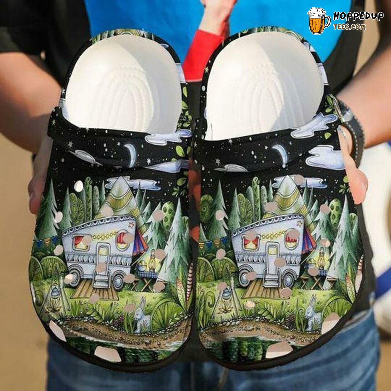 Camping Tropical Forest 13 Personalized Comfortable Rubber Clogs