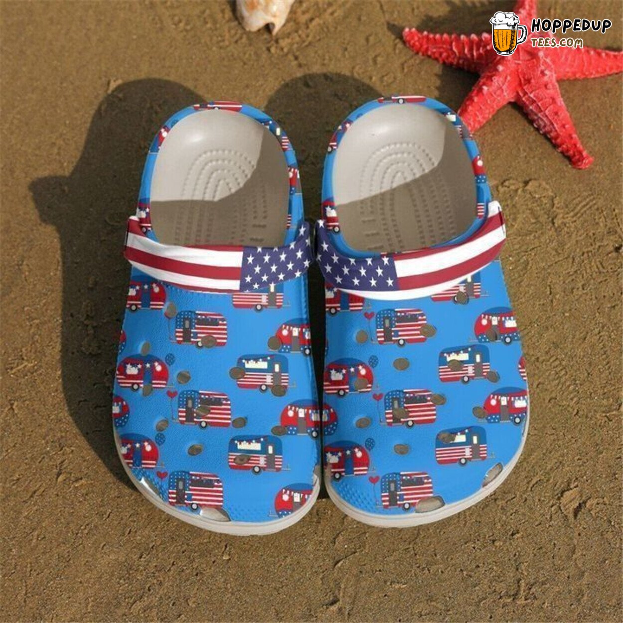 Camping Us Happy Campers Theme Classic Comfortable Outdoor Clogs Shoes