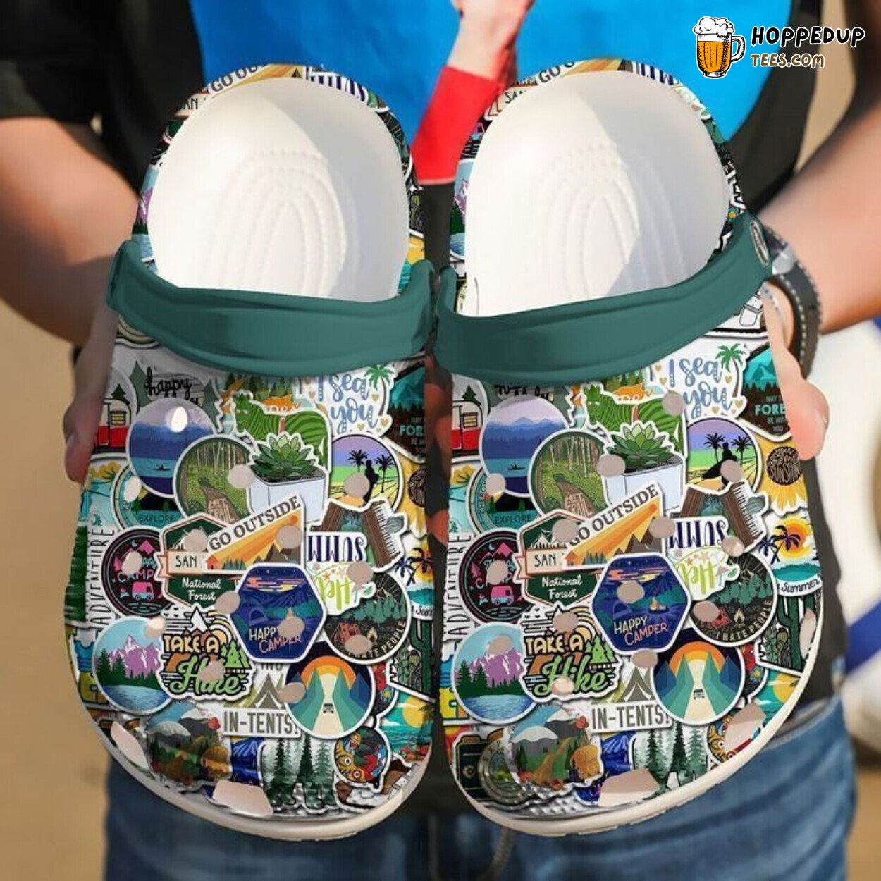 Camping Wilderness Themed Comfortable Unique Design Clog Shoes