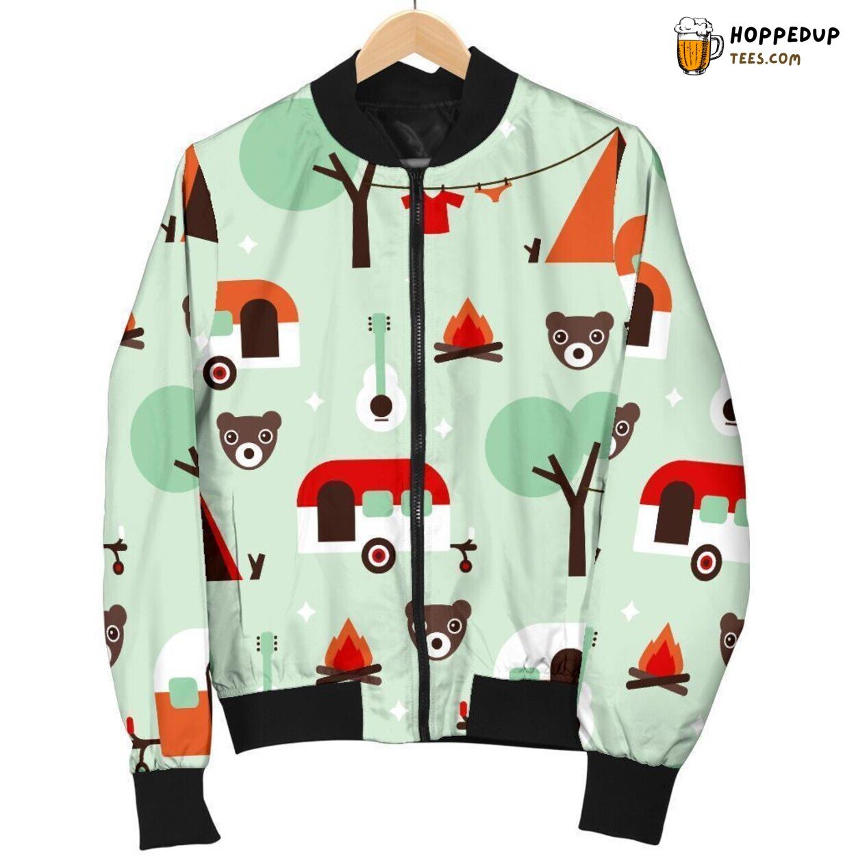 Campsite Tribute Men’s Bomber Jacket Showcasing Unique Pattern Essence Art Campsite Tribute Men’s Bomber Jacket Showcasing Unique Pattern Essence Art