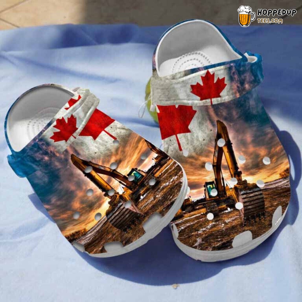 Canada Excavator Themed Men Fathers Day Gift Comfortable Clogs