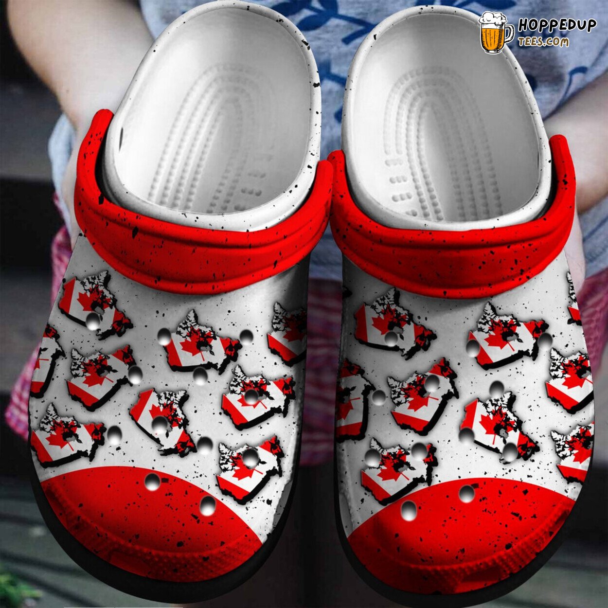 Canada Flag In Map Themed Fan Gift Classic Water Comfortable Clogs