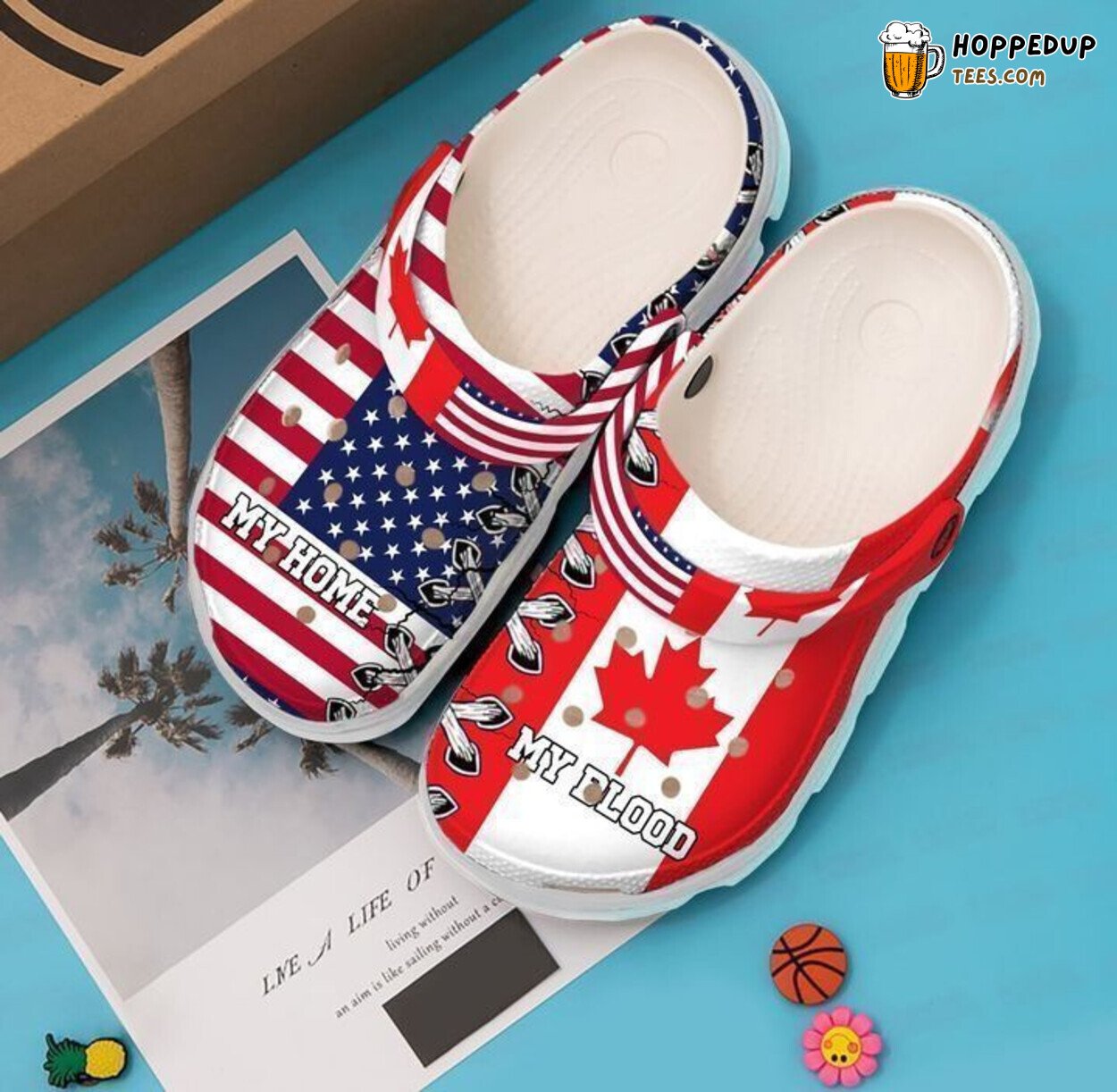 Canada My Home Blood Themed Comfortable Classic Clogs Shoes