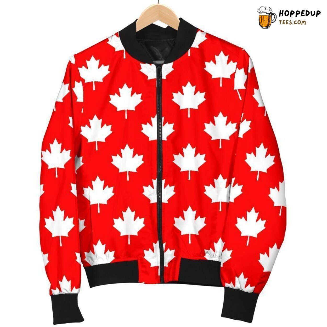 Canada’s Iconic Love Tribute Men’s Bomber Jacket Distinct Pattern Display