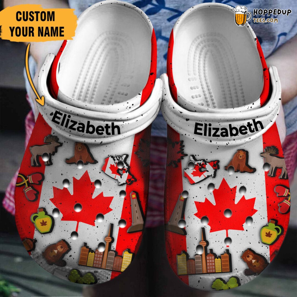 Canadian Flag Symbols Fan Gift Classic Water Comfy Rubber Clog