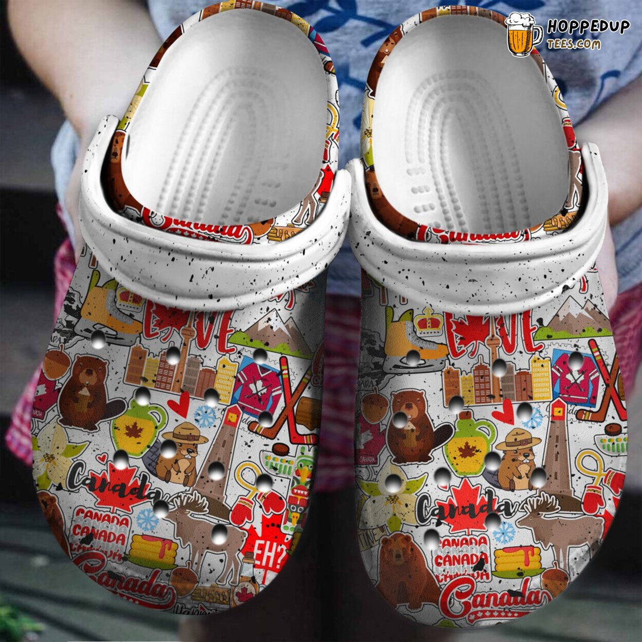 Canadian Symbols Themed Gift Classic Water Rubber Clogs Comfy Footwear