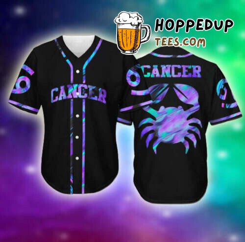 Cancer Astrological Sign Unisex Baseball Jersey Celestial Print