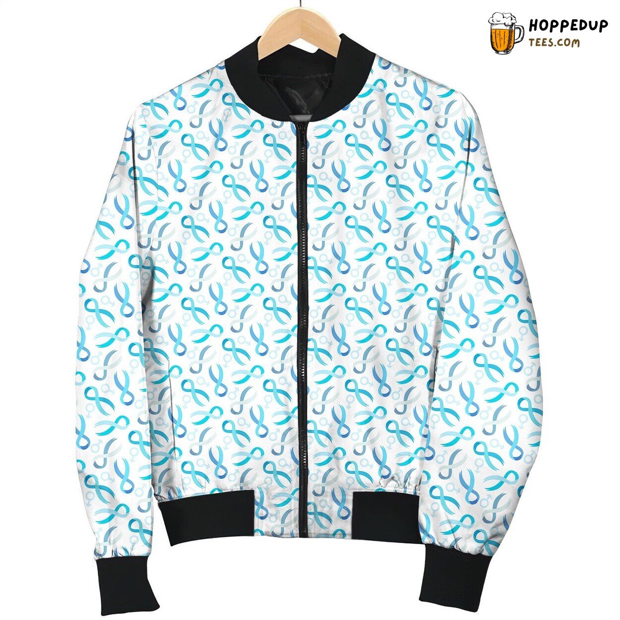 Cancer Awareness Ribbon Blue Bomber Jacket