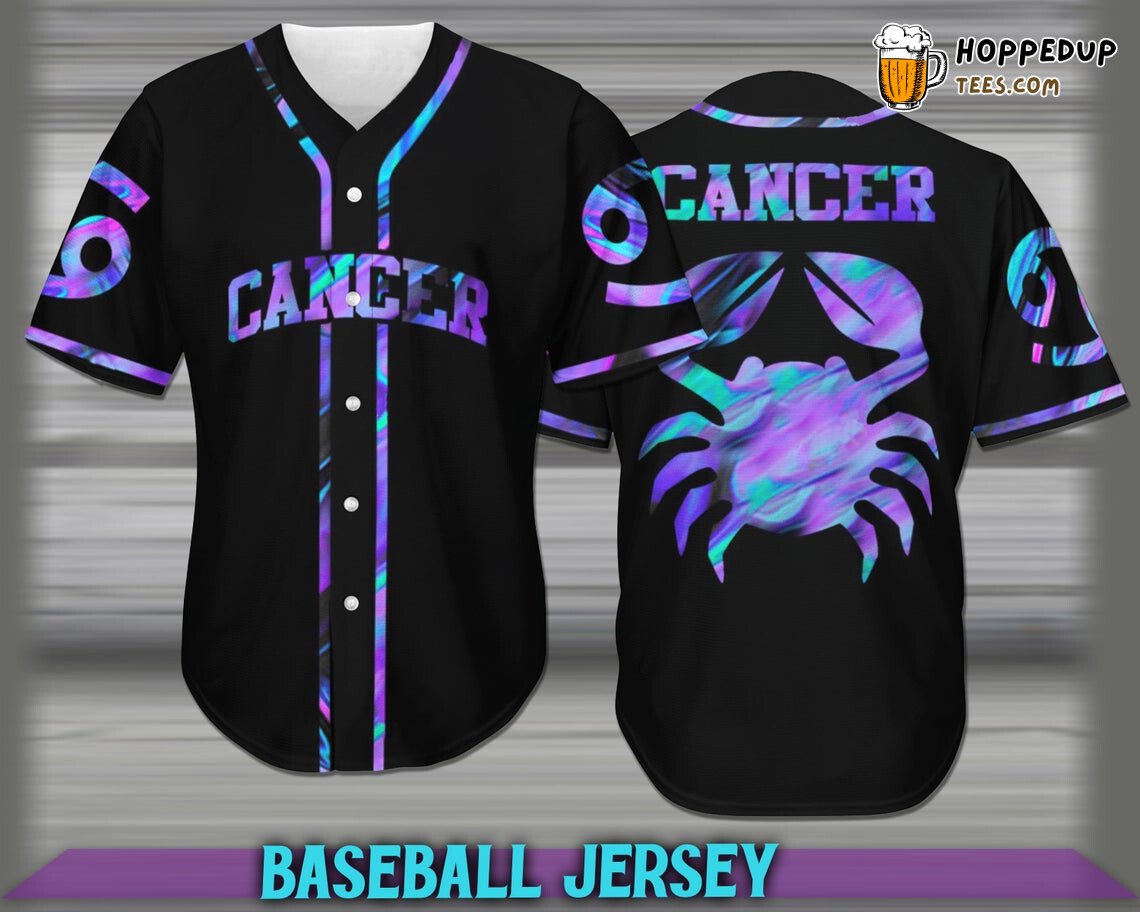 Cancer Zodiac Sign Astrology 3D Printed Baseball Jersey Star Art