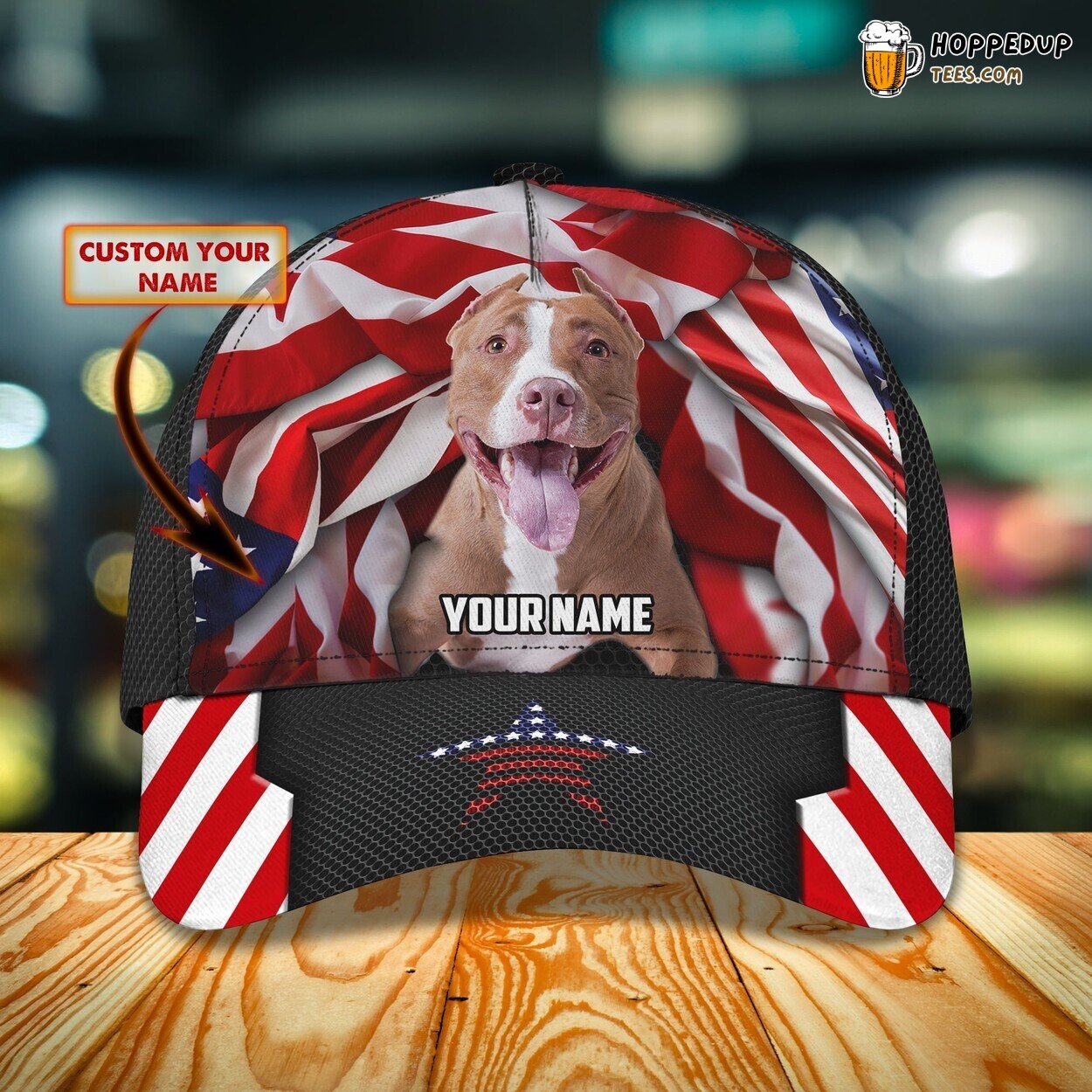 Canine Affection Celebrated in Personalized 3D Classic Cap Pitbull Love