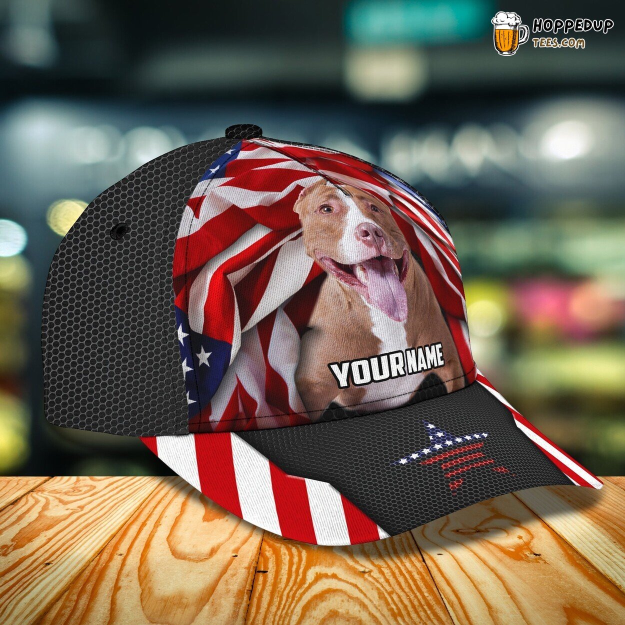 Canine Affection Celebrated in Personalized 3D Classic Cap Pitbull Love