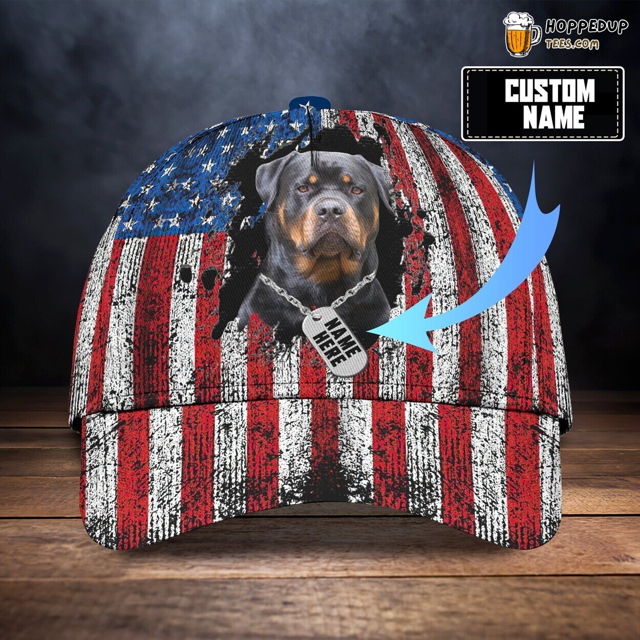 Canine Royalty Personalized 3D Classic Cap Celebrating Rottweiler Love
