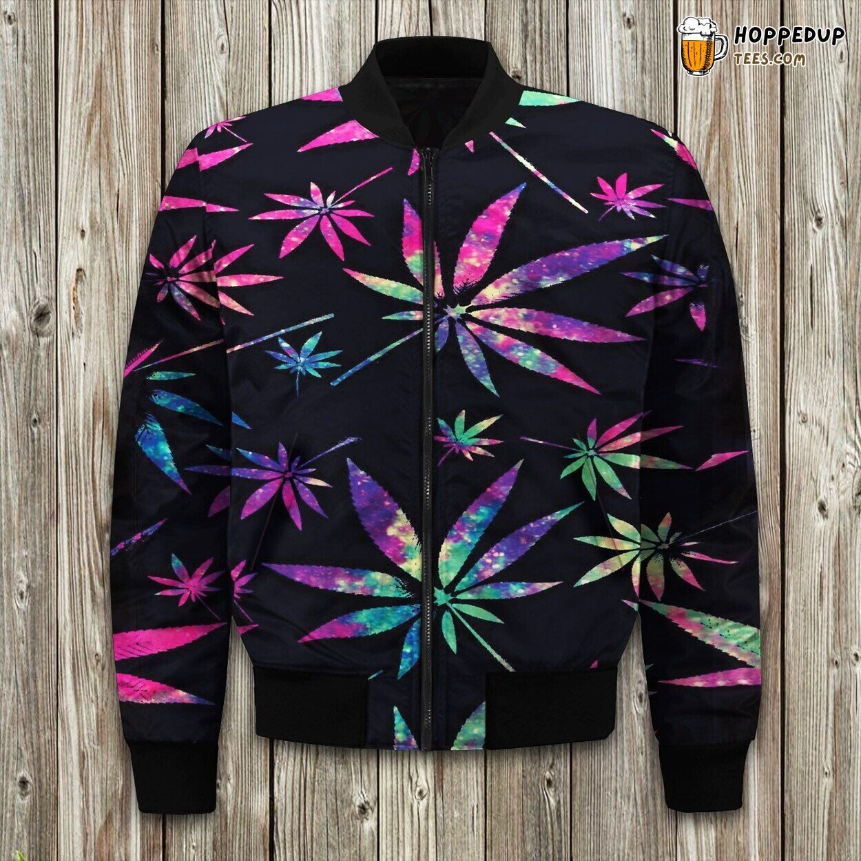 Cannabis Leaf Signature Winter Bomber Jacket Tailored Unique Elegance Precision