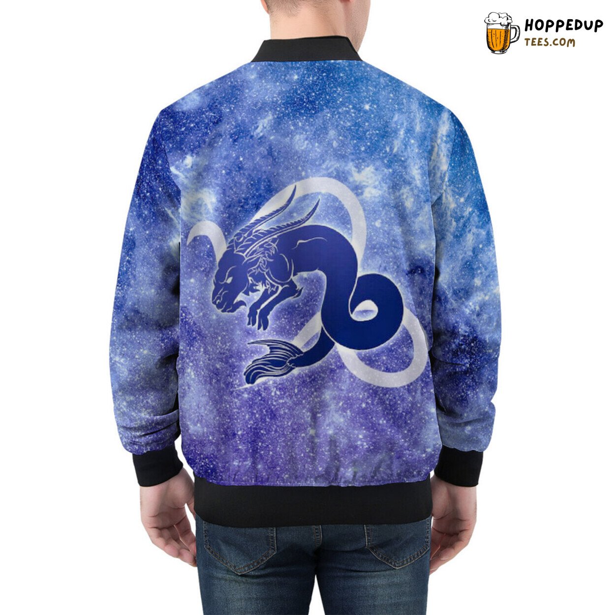 Capricorn Zodiac Sign’s Strength Anchors Men’s Bomber Jacket Essence