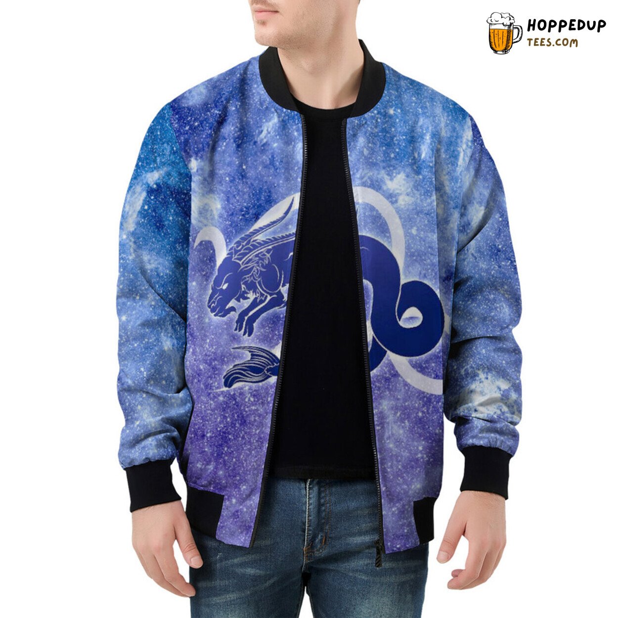 Capricorn Zodiac Sign’s Strength Anchors Men’s Bomber Jacket Essence