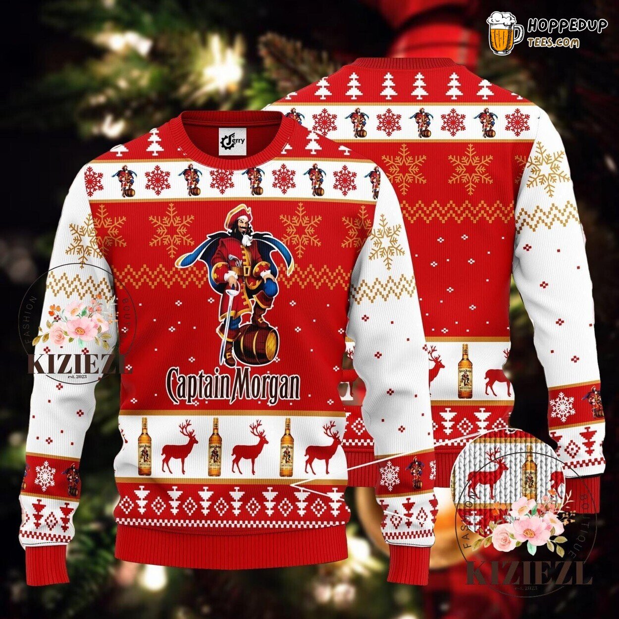 Captain Morgan Christmas Themed Sweater Ugly Xmas Men Gift Design