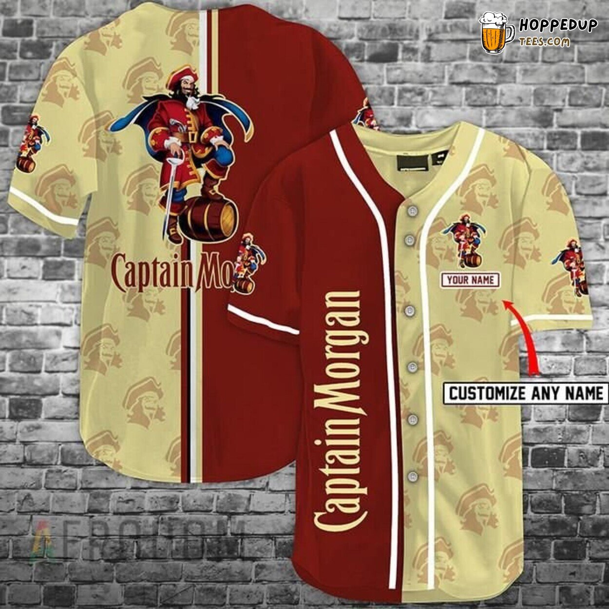 Captain Morgan Customizable Team Logo Baseball Jersey Sportswear